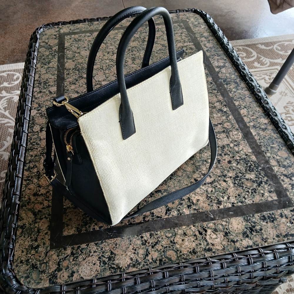 Kate Spade Handbag New York Cameron Street Shell Staci Straw Medium Tote Raffia - Picture 3 of 16